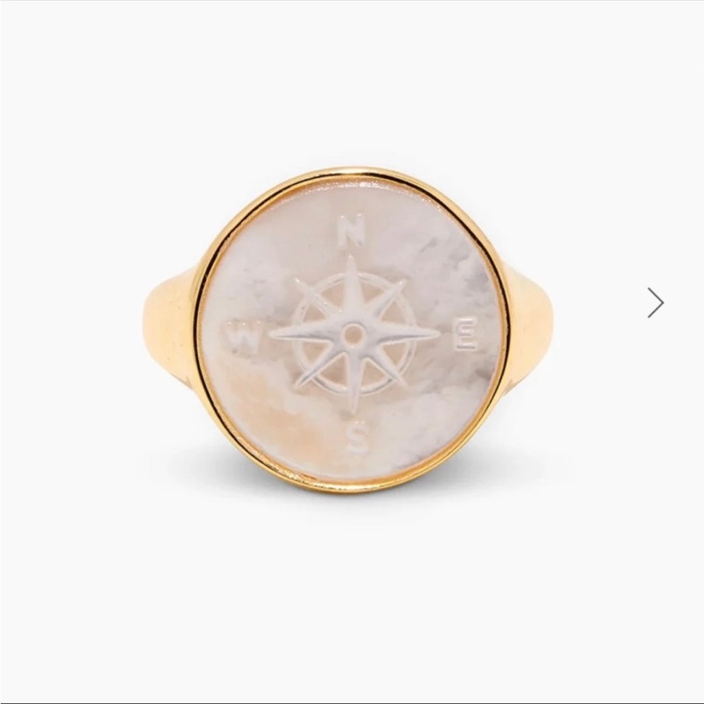 Gorjana mother of pearl Compass ring, size 6